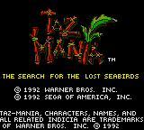 Заставка игры Taz-Mania