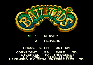 Заставка игры Battletoads