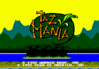 Заставка игры Taz-Mania